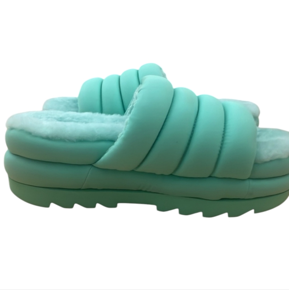 😁Ugg Women’s Platform Teal Mint Green Maxi Slide Sandal Size 8 - Picture 3 of 6